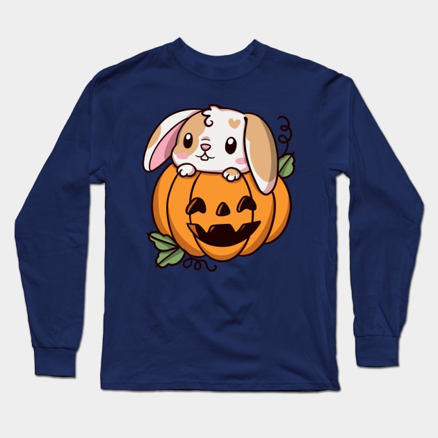 Halloween bunny Long Sleeve T-Shirt by Jurassic Ink